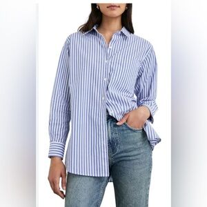 Treasure & Bond Blue and‎ White Striped Top